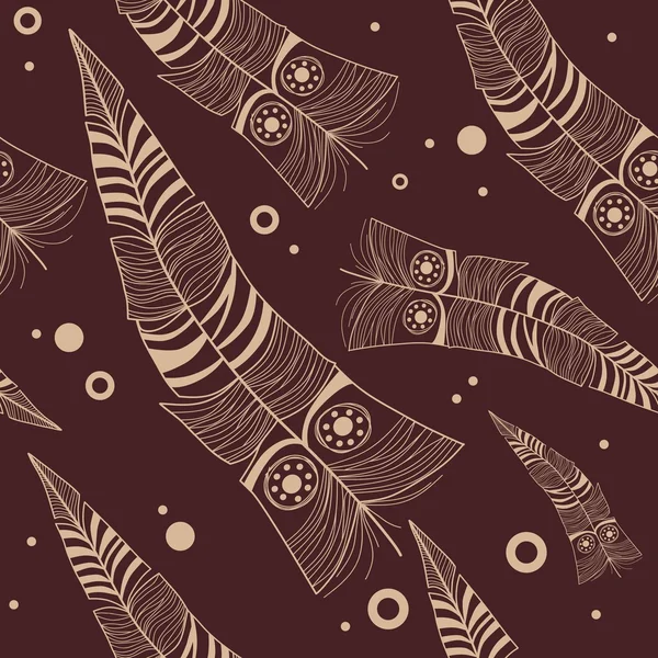 Seamless pattern with feathers — Stock Vector