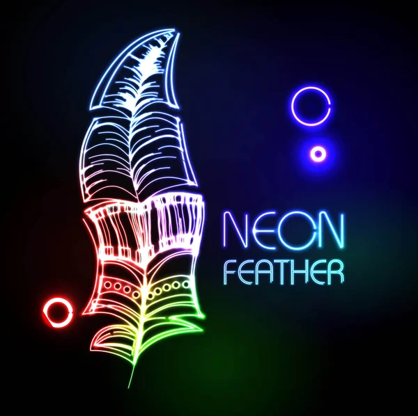 Neon pióro — Wektor stockowy