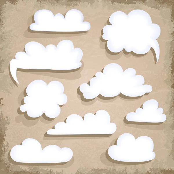 Burbuja del discurso del papel. Nube — Vector de stock