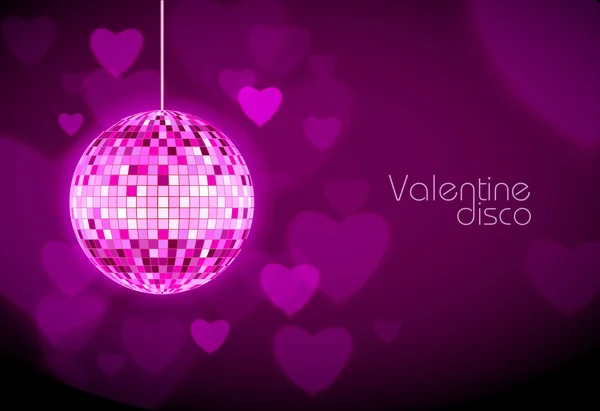 Abstract disco background. Heart. Valentine — Stock Vector