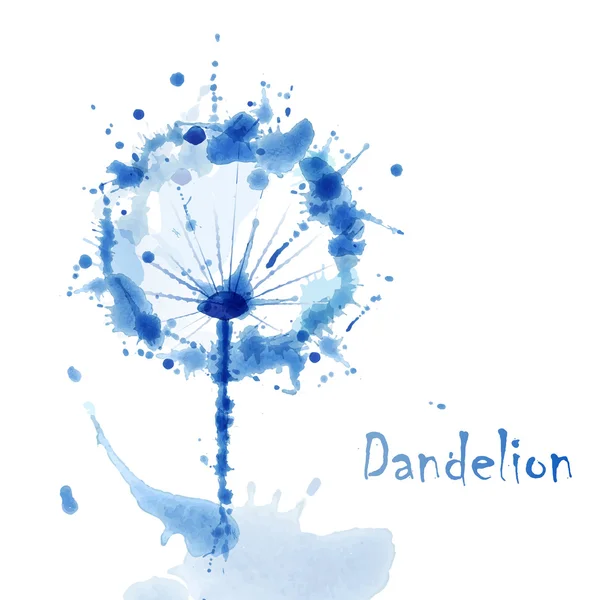 Abstract Watercolor art hand paint background with flower dandel