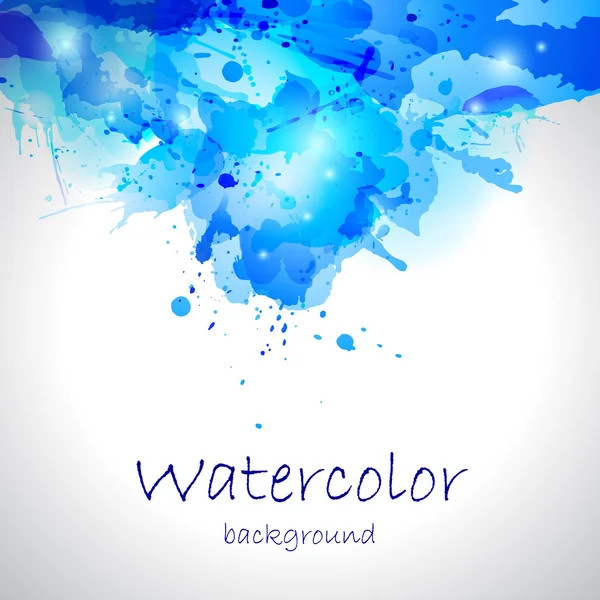 Aquarell blauer Fleck Hintergrund — Stockvektor