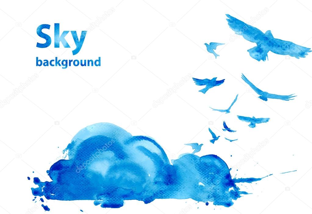 Watercolor sky background