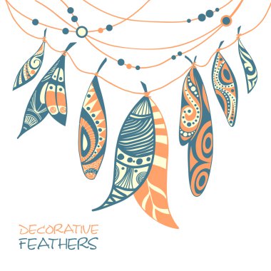 Dekoratif süs etnik tüyler