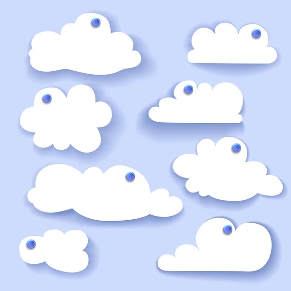 Papiersprechblase. Wolkenaufkleber — Stockvektor