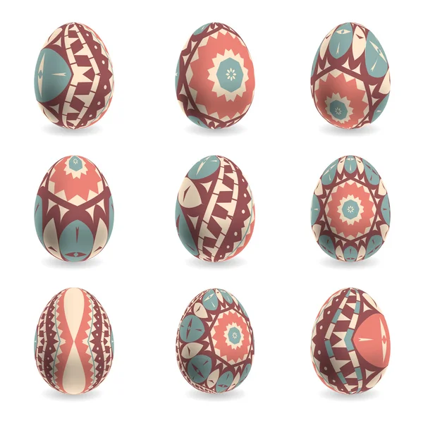 Conjunto de ovos de Páscoa — Vetor de Stock
