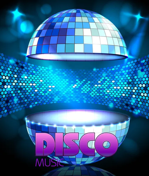 Bola de disco. Fondo discográfico — Vector de stock