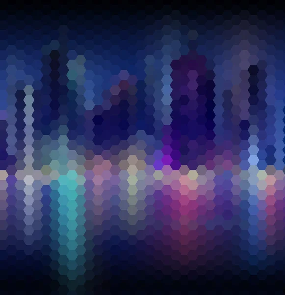 Night city abstrakt mosaik bakgrund — Stock vektor