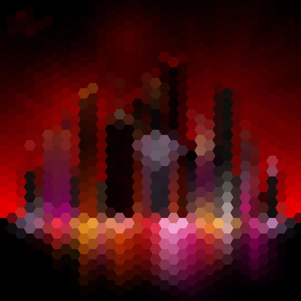 Noche ciudad abstracto mosaico fondo — Vector de stock