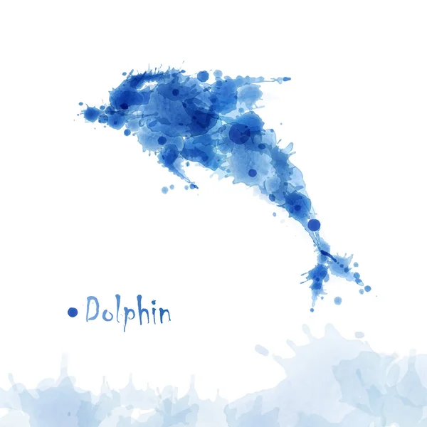 水彩海豚背景 — 图库矢量图片