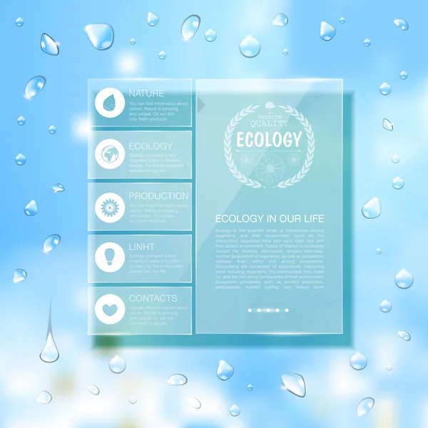 Website sjabloonontwerp. ecologie achtergrond — Stockvector