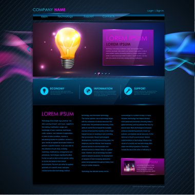 Web sitesi tasarım şablonu. teknolojik altyapı