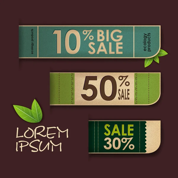 Set of ecology labels — Stock Vector