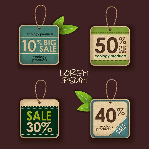 Set of ecology labels — Stock Vector