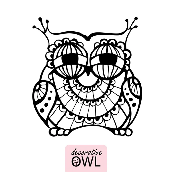 Decorative owl — Stock Vector