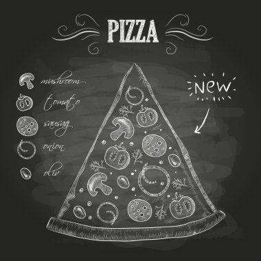 Tebeşir çizimleri. Pizza