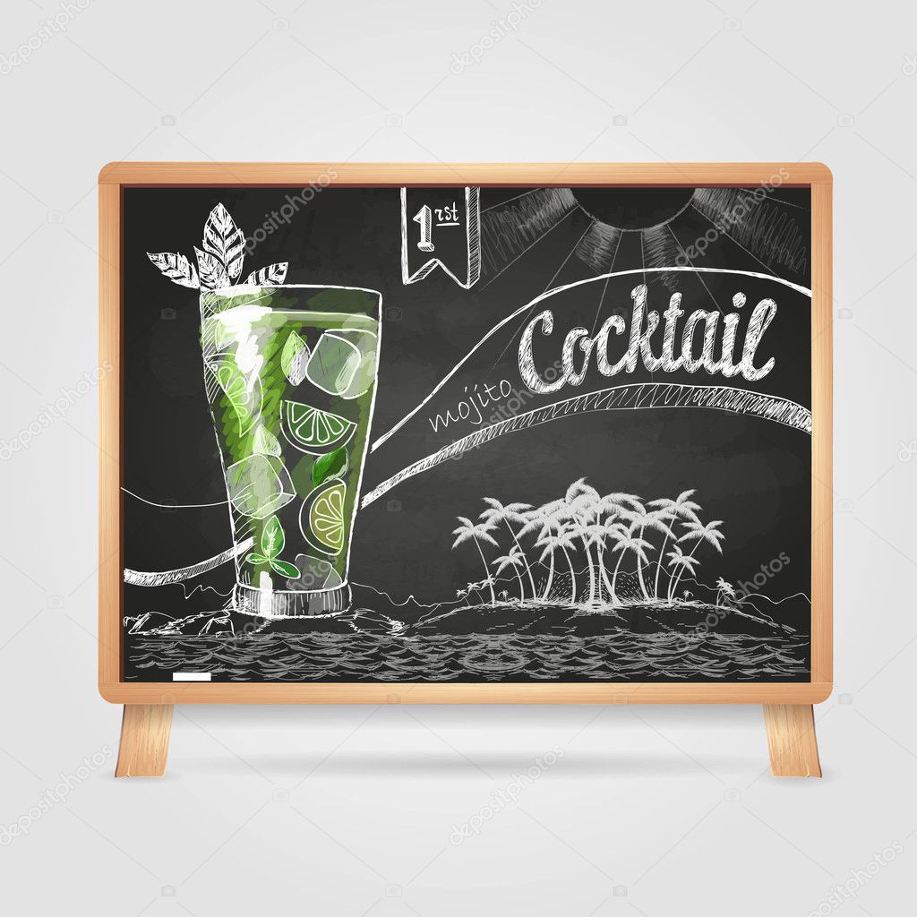 Chalk drawings. cocktail