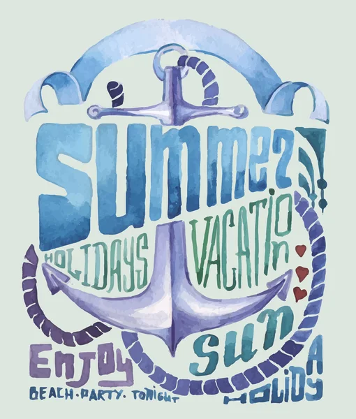 Aquarel poster. typografie achtergrond — Stockvector