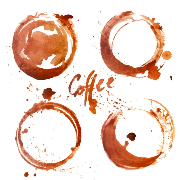 Aquarell-Kaffeefleck — Stockvektor