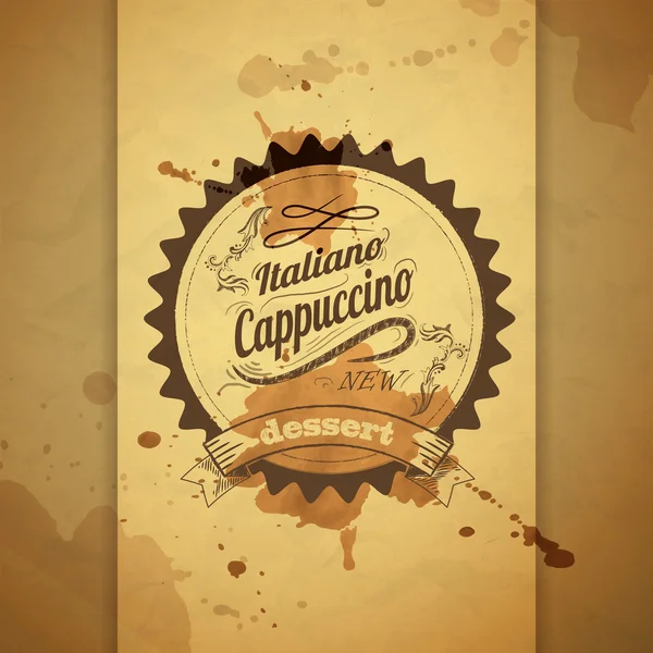 Vintage koffie typografie achtergrond — Stockvector