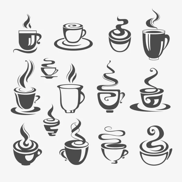 Set di tazze di caffè decorative — Vettoriale Stock