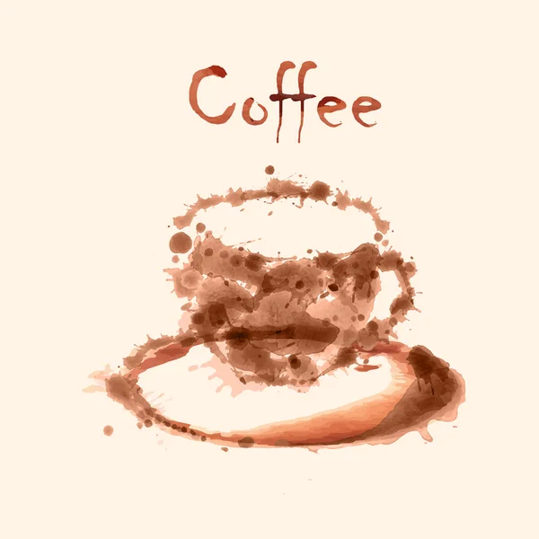 Акварель кофе фон — стоковый вектор