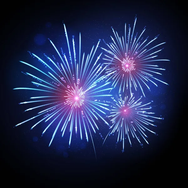 Vektorfest Blaues Feuerwerk Unabhängigkeitstag Weihnachten Neujahrsparty — Stockvektor