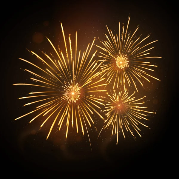 Vector Feiertagsfest Goldenes Feuerwerk Unabhängigkeitstag Weihnachten Neujahrsparty — Stockvektor