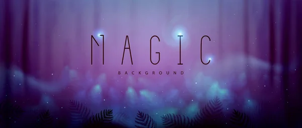 Forest Fog Magic Background Fern Smoke Vector Illustration — Stockvektor