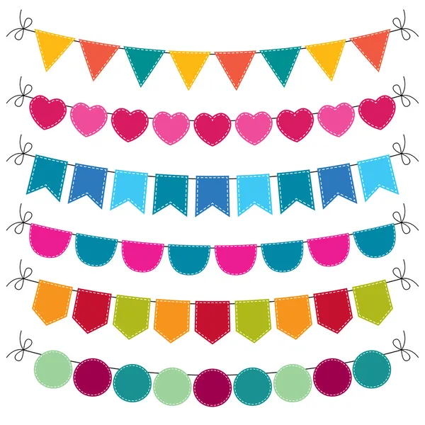 Lindo juego de bunting — Vector de stock