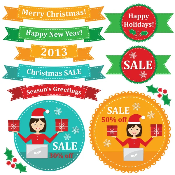 Banners de Natal Set Ilustração De Stock