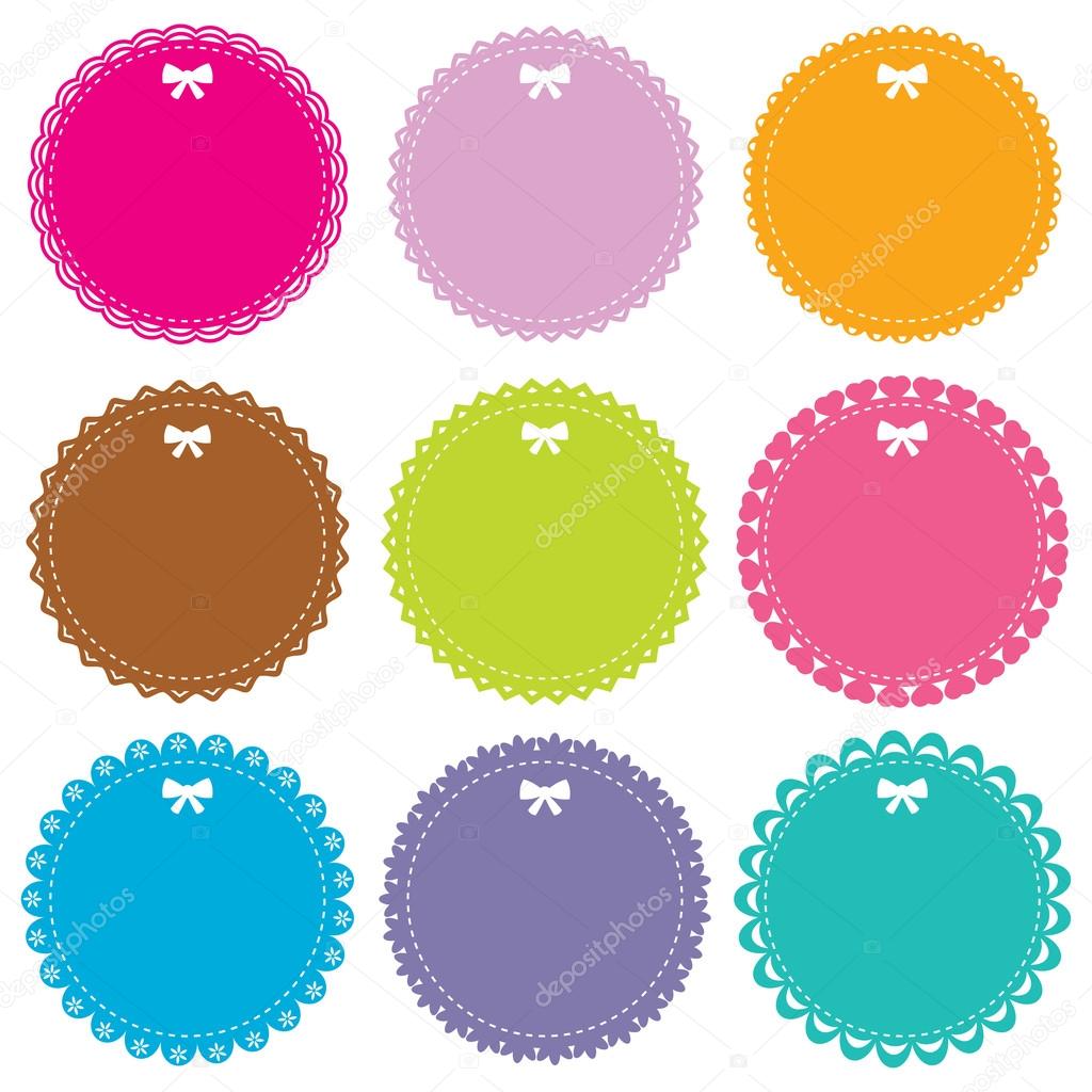 Download Cute circle frames set — Stock Vector © lattesmile #14049092