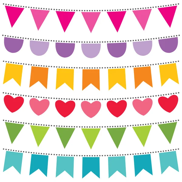 Conjunto de bandeiras Bunting — Vetor de Stock