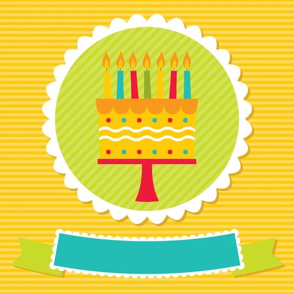 Születésnap kártya-val egy torta Jogdíjmentes Stock Illusztrációk