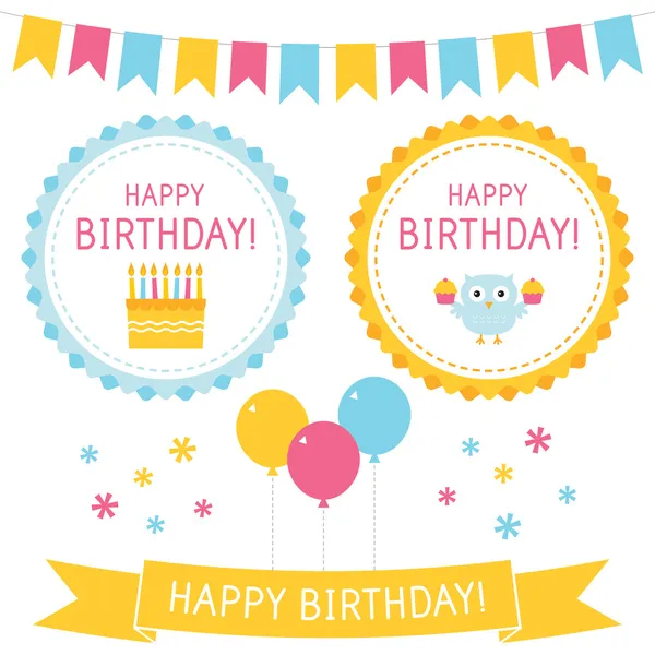 Birthday elements set Royalty Free Stock Vectors