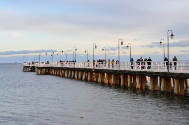 Baltık Denizi 'nde İskele, Orlowo, Gdynia, Polonya