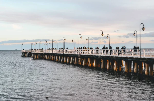 Pier Baltic Sea Orlowo Gdynia Polónia — Fotografia de Stock