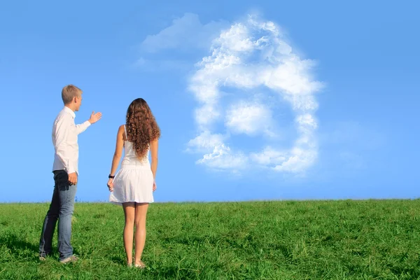 Young couple dreaming about new house — Stock Photo, Image