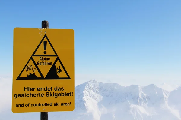 Danger sign in Mountains