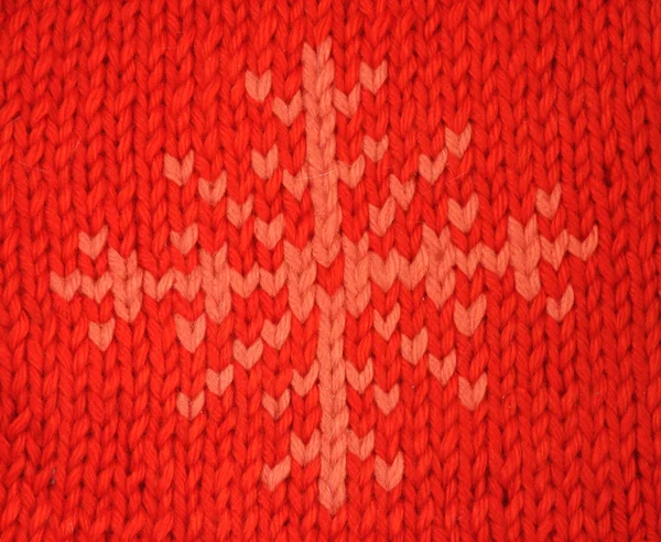 Knitted snowflake — Stock Photo, Image