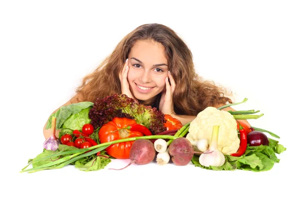 Woman with vegetables — Stock Photo, Image