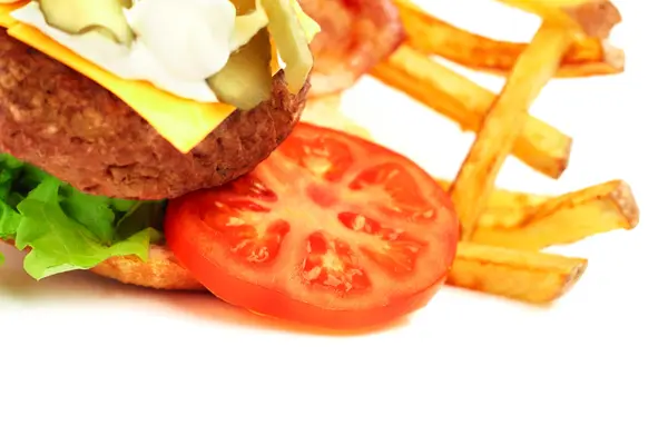 Blick auf Hamburger explodiert — Stockfoto