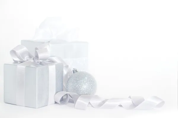 Silver christmas card — Stock Photo, Image