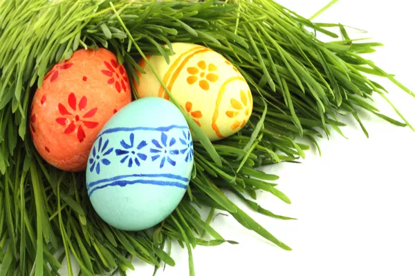 Easter eggs in grass — Stock Photo, Image