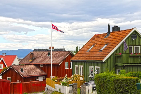 Casas Trondheim de madeira — Fotografia de Stock