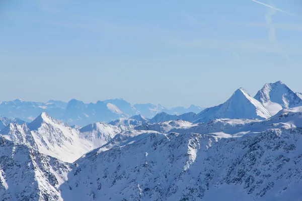 Зимние Горные Пейзажи Альпы Горнолыжном Курорте Солден Австрия — стоковое фото