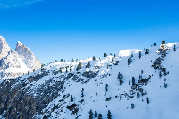 Dolomity Dolomiti Włochy Okresie Zimowym Piękne Alpy Góry Zimowe Cortina — Zdjęcie stockowe