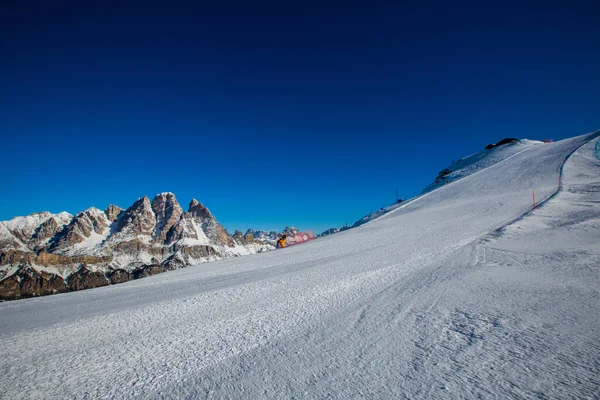 Dolomities Dolomiti Ιταλία Χειμώνα Όμορφες Άλπεις Χειμερινά Βουνά Και Πίστα — Φωτογραφία Αρχείου