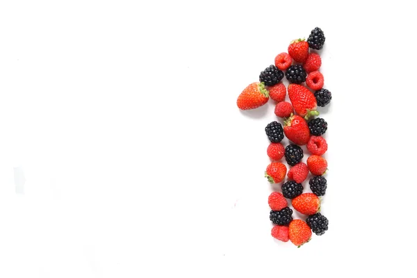 Номер один с фруктами — стоковое фото