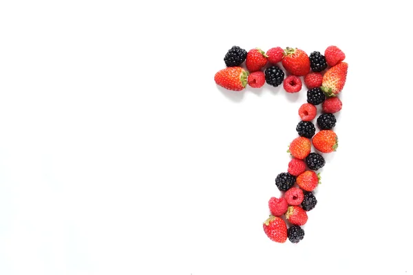Number seven with fruits — Stock Photo, Image